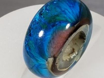 Cremation Torch Fired Ocean Circular Bead