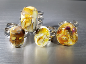 Cremation Torch Fired Earth-Toned Ring