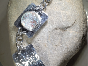 Cremation Kiln Fired Sparkle Sterling Bracelet